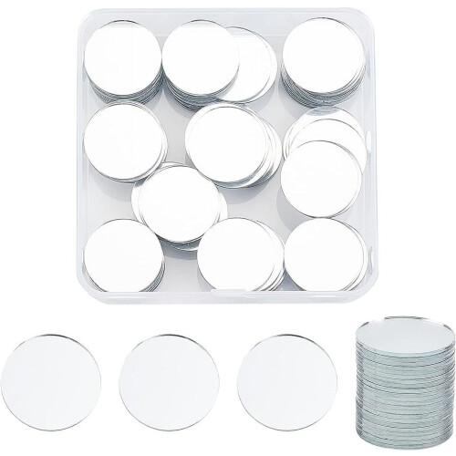 White Round Mirror Tiles 24.5x1mm 120 pcs