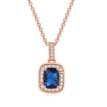 Kiplyki Mehrfarbige Halskette mit Zirkonia, einzelner Volldiamant, Verstellmechanismus für Kristallhalskette (Platin-Rechteck)