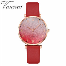Relógio Quinlirra Feminino vansvar Casual Quartz com Pulseira de Couro, Relógio de Pulso Giratório, Item Essencial para Viagens e Moda