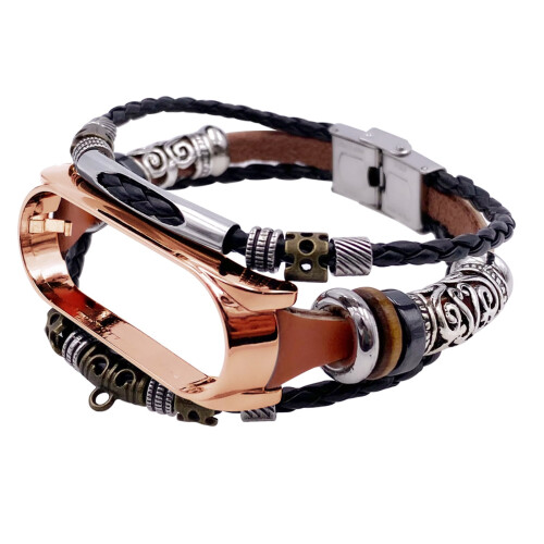 Viflosae Mi 6 replacement leather-beaded bracelet strap 1