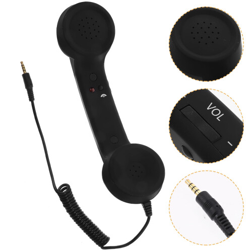 Black 3.5mm Radiation-Proof Telephone Handset 1pc 1