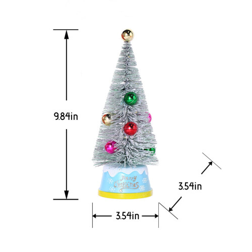 Viflosae Mini Pre-lit Christmas Tree with Flocked Pines, 2