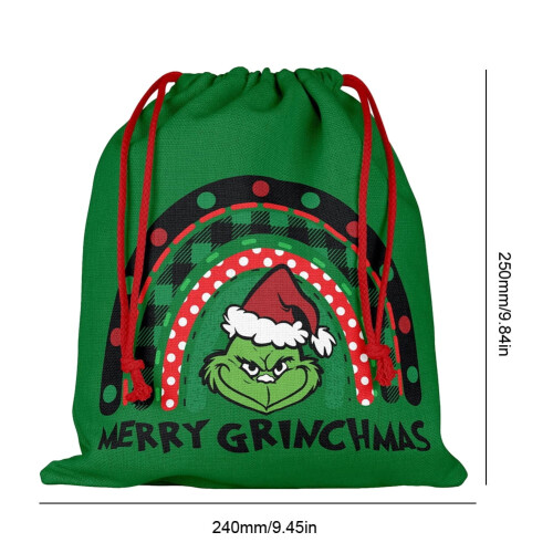 Christmas candy drawstring bag cartoon theme 10 pcs 1