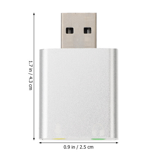 Εξωτερική κάρτα ήχου USB, προσαρμογέας ήχου αλουμινίου 3d, προσαρμογέας ακουστικών, 1