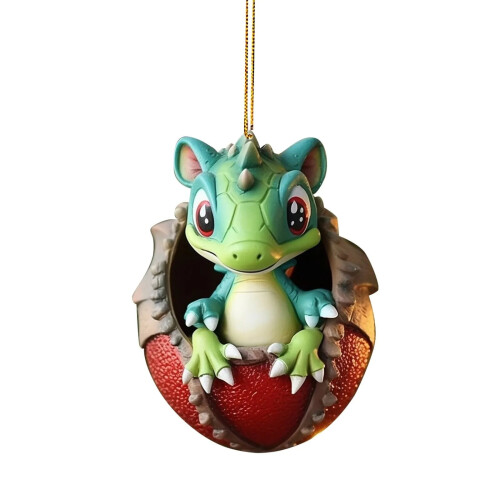 Akryl Dinosaur Egg Julepynt 1 stk 1