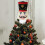 Christmas tree topper hat with red plaid bow 4