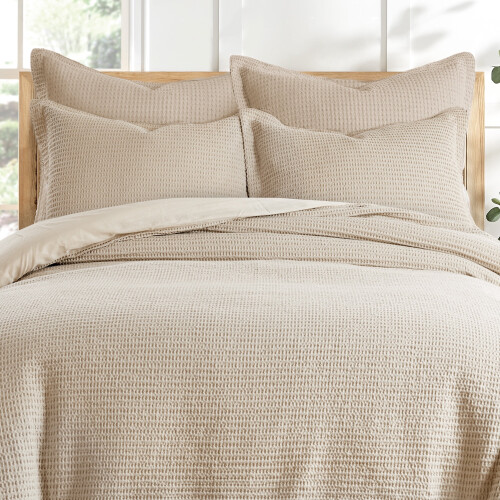 Levtex Home Cloud Waffle Taupe Euro kussensloopset van 2 (26x26) 2