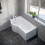 NES Home Nes Home P Shaped Left Hand 1500mm Curved Shower Bath Acrylic 2