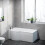 NES Home Nes Home P Shaped Left Hand 1500mm Curved Shower Bath Acrylic 3
