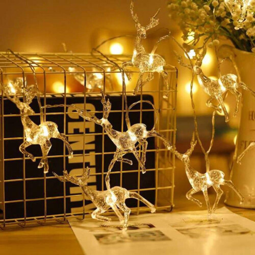 Elk Christmas String Lights 7FT 10 LED Copper Wire 1
