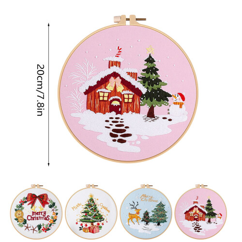 Christmas Embroidery Kit with Printed Patterns 1 Set 1