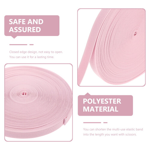 Pink polyester stretch elastic bands flat 5-pack 2