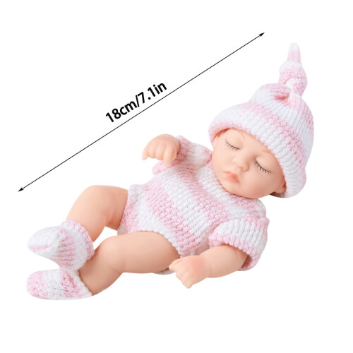 Bambola reborn Kcavykas da 18 cm con ciuccio e bavaglino 2