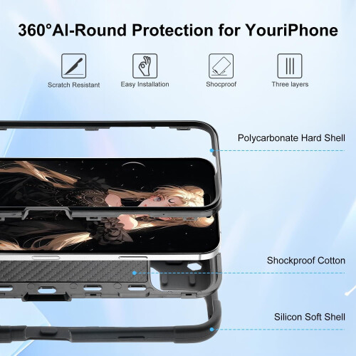 Θήκη iPhone16 6,1 ιντσών με βάση στήριξης και στρατιωτική ποιότητα 2