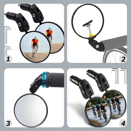 Bike Handlebar Mirror Rearview Accessory 2 pcs 2