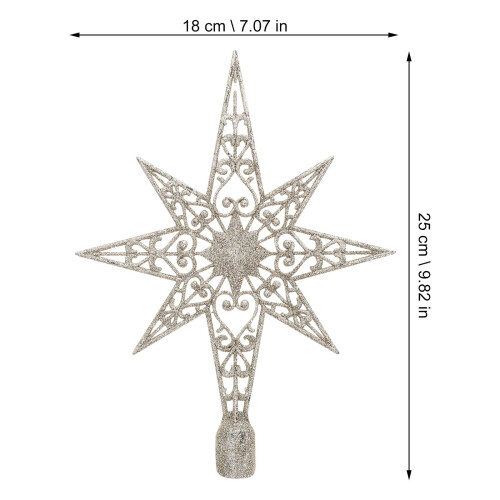 Christmas star tree topper vintage silver glitter 1