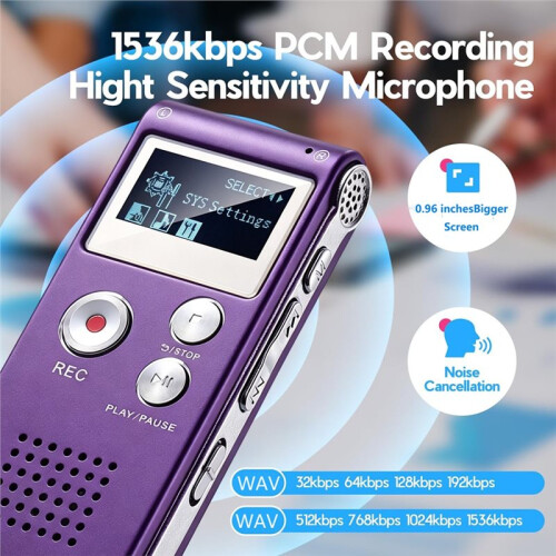 8G Digital Voice Recorder  Recording MP3 Player External Speaker  Audio Recorder for Lectures 1