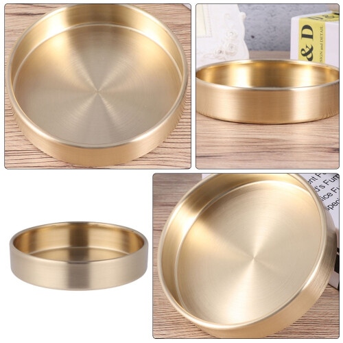 Brass round disc plate holder rose gold 1 piece 2