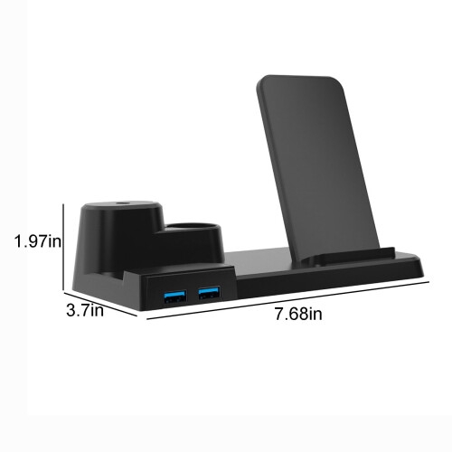 Βάση ασύρματου φορτιστή Tarmeek 3 σε 1 με διπλή θύρα USB, γρήγορη φόρτιση για τηλέφωνο, 2