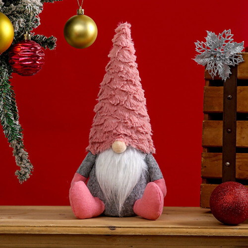 Christmas gnome plush doll home decor pink 2
