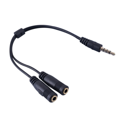 Stereo adaptér 3,5mm samec-samice, černý 1
