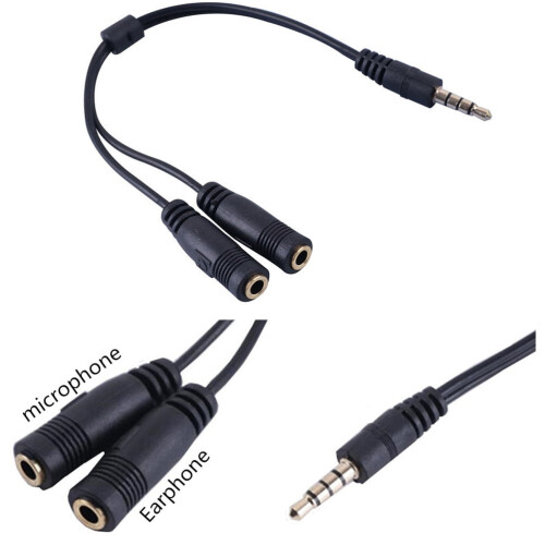 Stereo adaptér 3,5mm samec-samice, černý 2
