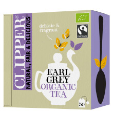 Clipper Organic Earl Grey Tea Bags | Box of 50 Envelop String & Tag Teabags | Organic | Eco-Conscious, Fair Trade Tea | Natural, Unbleached