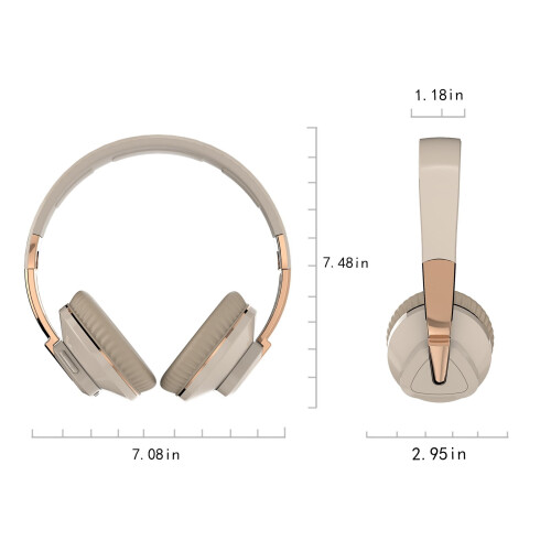 Ακουστικά Bluetooth Gnobogi, Πτυσσόμενα ασύρματα ακουστικά Hi-Fi, στερεοφωνικά μπάσα, 2