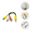 AV Audio Splitter Kabel 3-Way 4 stk 6