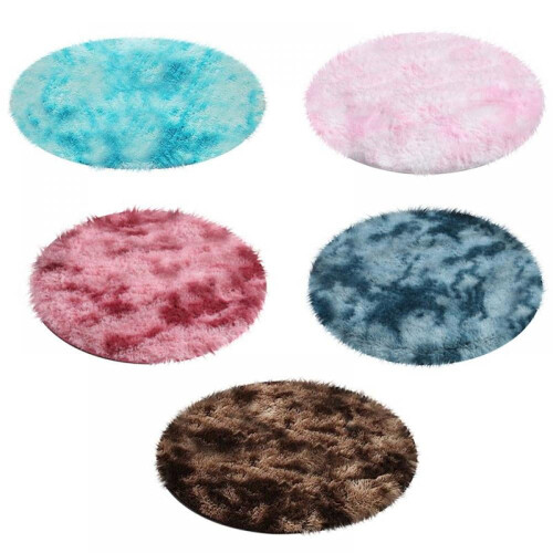Prettyui fluffig rund matta för sovrum 120 cm 2