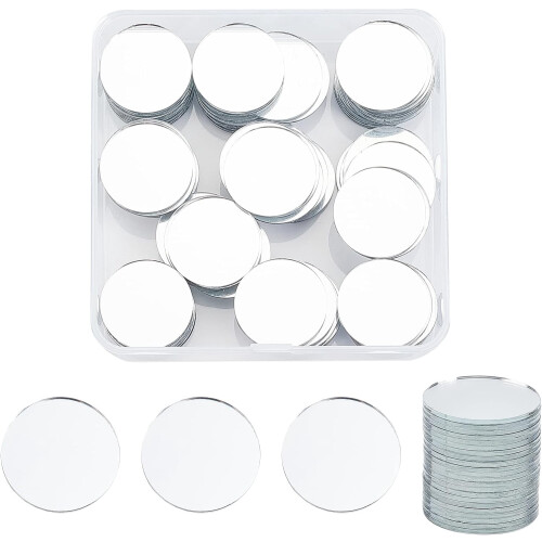 White Round Mirror Tiles 24.5x1mm 120 pcs 1