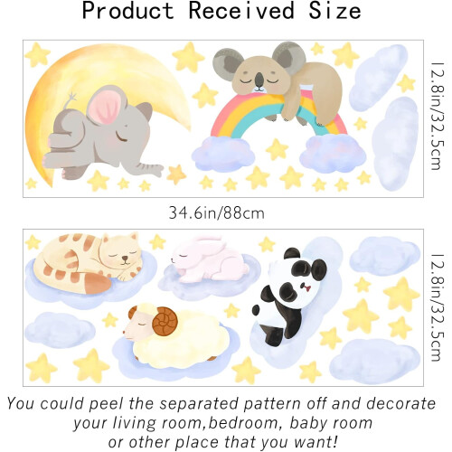 Animal Cloud Wall Decals with Star Moon Design, Vinyl 1