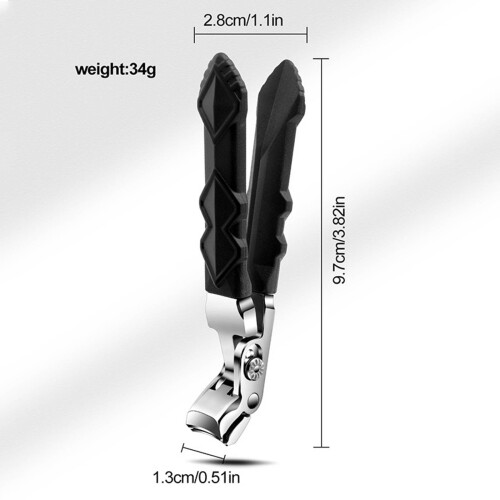 Tkrady toenail clippers angled head 2 pcs black 1