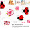 Ladybird cartoon wall decal removable 2 pcs 6
