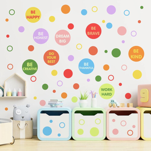 Circular Wall Stickers Inspirational Quotes 89 pcs 2