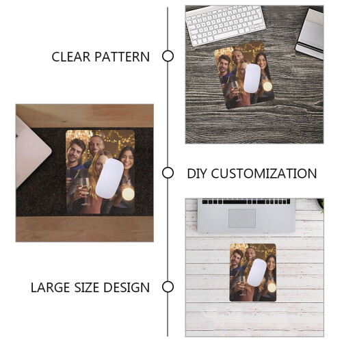 Sublimatie muismat wit rubber bureau blanco 4 stuks 2
