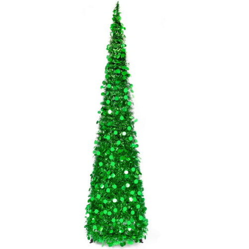 5ft collapsible tinsel Christmas tree with stand 1