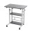 60x40cm Mobile Overbed Desk Height Adjustable Rolling Side Table with 2 Storage Shelves, Black 1