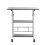 60x40cm Mobile Overbed Desk Height Adjustable Rolling Side Table with 2 Storage Shelves, Black 2