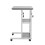 60x40cm Mobile Overbed Desk Height Adjustable Rolling Side Table with 2 Storage Shelves, Black 3