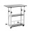 60x40cm Mobile Overbed Desk Height Adjustable Rolling Side Table with 2 Storage Shelves, Black 4
