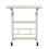 60x40cm Mobile Overbed Desk Height Adjustable Rolling Side Table with 2 Storage Shelves, Beige 2