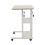 60x40cm Mobile Overbed Desk Height Adjustable Rolling Side Table with 2 Storage Shelves, Beige 3