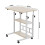 60x40cm Mobile Overbed Desk Height Adjustable Rolling Side Table with 2 Storage Shelves, Beige 5