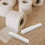 Plastic Tissue Holder Rod with Hinge Bracket White 2 Pcs 2