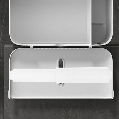 Plastic Tissue Holder Rod with Hinge Bracket White 2 Pcs 2