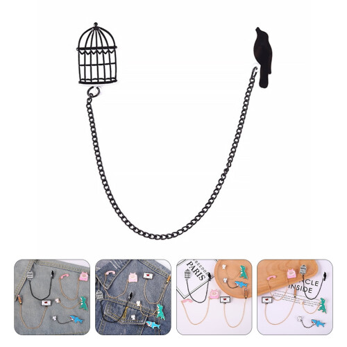 Metal brooch for backpack clothes bag hat chain dangle 2