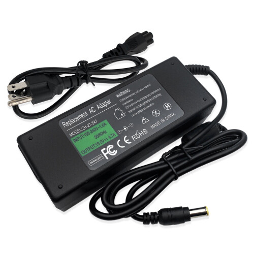19.5V 2-prong power adapter with 2.5 ft US cord 2