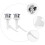 Toilet Flush Button Set White 2 Pieces 2