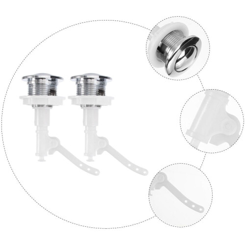 Toilet Flush Button Set White 2 Pieces 1